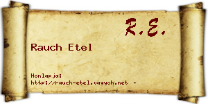 Rauch Etel névjegykártya